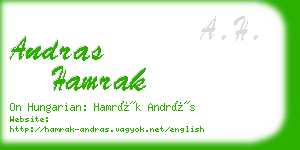 andras hamrak business card